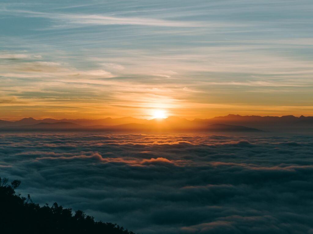 Sunrise above the clouds